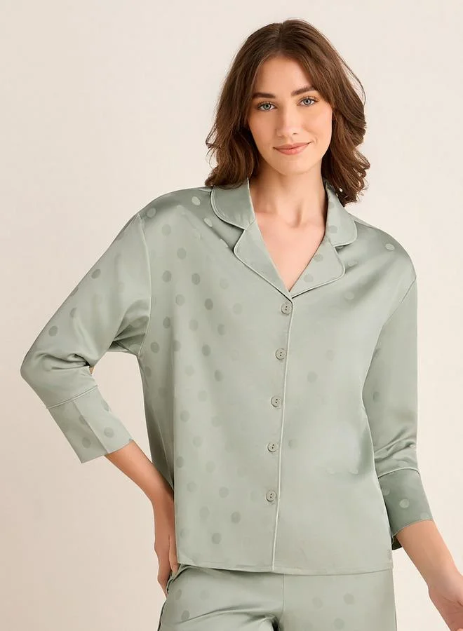 Splash FAV Pyjama Set Button-Down Shirt & Pants Satin